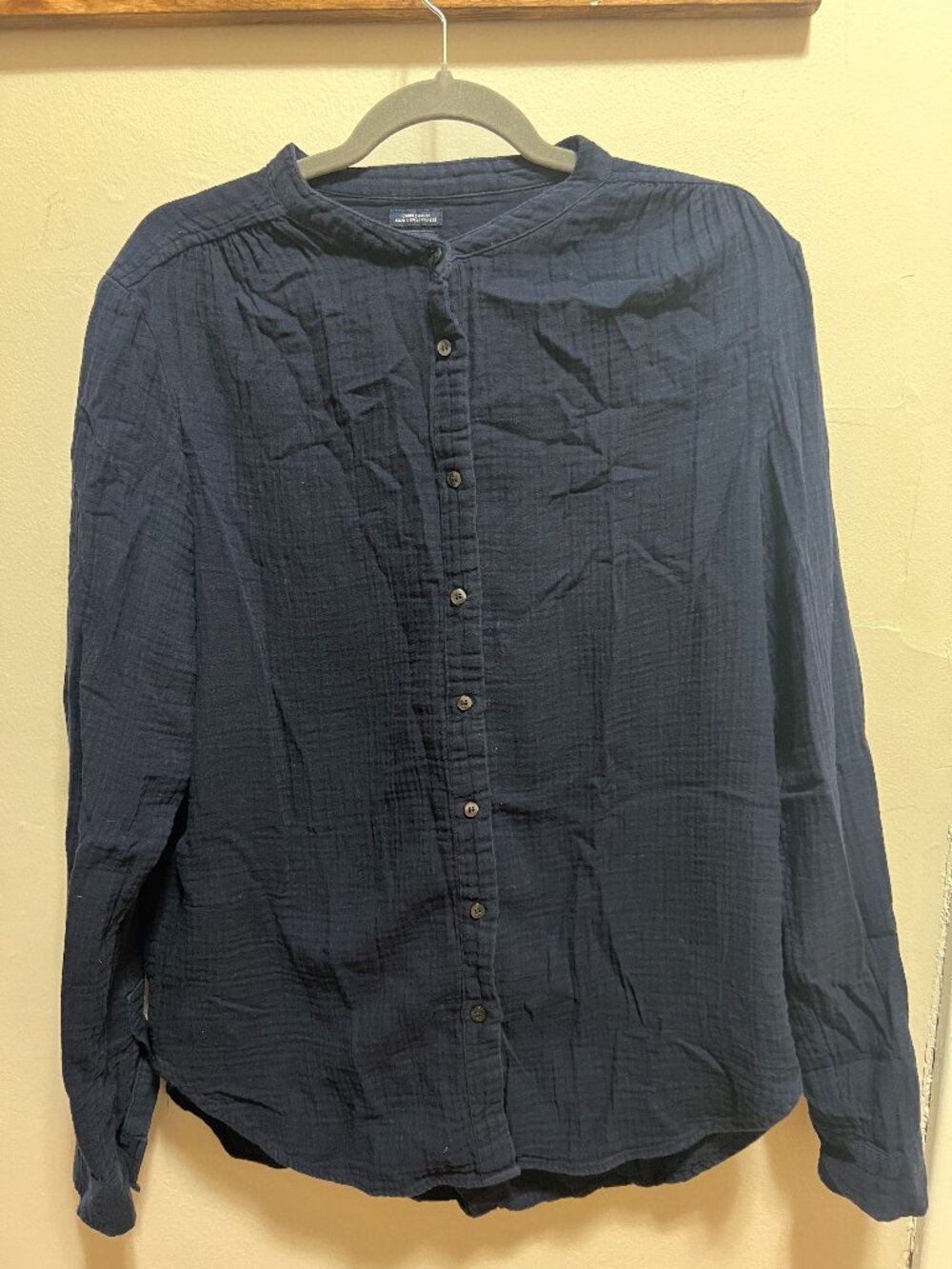 Navy Gap Gauze Shirt
